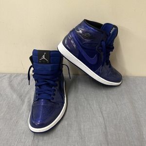 Nike Air Jordan 1 Retro High Deep Royal Patent Leather Shoes 332550-420 Size 9